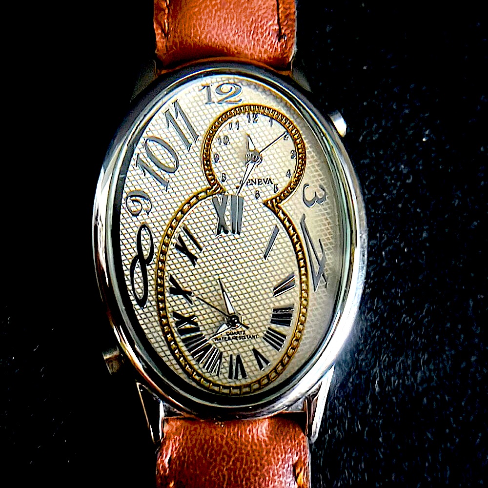 Geneva Dual Time Rare Unisex Vintage Watch